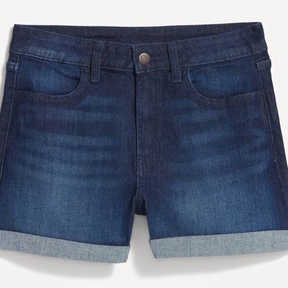 NWT Old Navy Blue WOW Jean Shorts with Rolled Hem - Picture 2 of 10